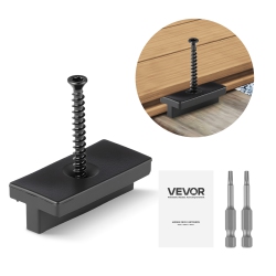 VEVOR 500PCs Hidden Deck Fasteners for Composite Decking Board, Universal Composite Clips & Plastic Hidden Fasteners \w Metal Screws, Clips Works \w