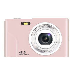 THE WAY Mini Digital Camera for Students, Home Use, Selfie, HD Card Camera, 16X Zoom, 8 Megapixels - Pink, 32GB Memory Card