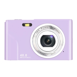 THE WAY Mini Digital Camera for Students, Home Use, Selfie, HD Card Camera, 16X Zoom, 8 Megapixels - Purple, 32GB Memory Card