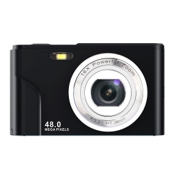 THE WAY Mini Digital Camera for Students, Home Use, Selfie, HD Card Camera, 16X Zoom, 8 Megapixels - Black, 32GB Memory Card