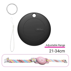 THE WAY Mitag Android Tracker Airtag Anti-Lost Device Luggage Case Pet Tracker Suitable for Samsung Google - + Pink Cat Collar In Black