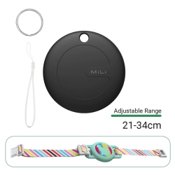 THE WAY Mitag Android Tracker Airtag Anti-Lost Device Luggage Case Pet Tracker Suitable for Samsung Google - Black + Cat Collar In Green