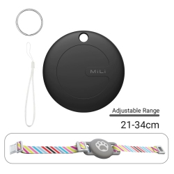 THE WAY Mitag Android Tracker Airtag Anti-Lost Device Luggage Case Pet Tracker Suitable for Samsung Google - + Gray Cat Collar In Black