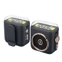 THE WAY New Retro Mini Bluetooth Speaker With Magnetic Clip, Outdoor Portable Desktop Mini Cartoon Speaker - Dark In Gray