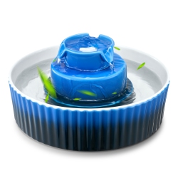 VEVOR Ceramic Cat Water Fountain, 2.1L/71OZ Cupcake Pet Fountain, Porcelain Cat Water Dispenser \w Ultra-Quiet Pump, 360° Drinking Area, for Cats