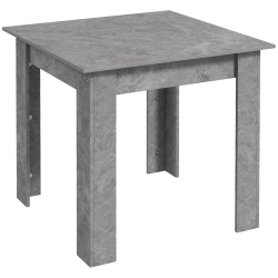 HOMCOM Square Dining Table for 2, Modern Kitchen Table With Faux Concrete Effect, Non-Slip Foot Pads for Living Room, Dining Room, Cement In Grey