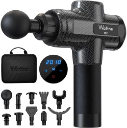 WATTNE W2 Muscle Massage Gun – Deep Tissue Percussion Massager With 20 Speed Levels, Portable Handheld Sport Massager (Carbon)