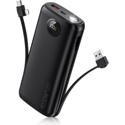 LOVELEDI Portable Charger With Built-In Cables, 40000Mah Pd 30W Fast Power Bank, Type-C/ios, Flashlight – for Iphone, Samsung, Google, Ipad