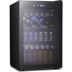 COWSAR 4.5 Cu. Ft. Mini Beverage Fridge – Holds 150 Cans Of Soda, Beer, Or Wine, Adjustable Removable Shelves, Compact Drink Cooler for Office Or