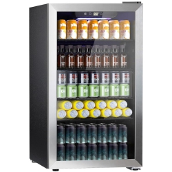 COWSAR 3.3 Cu.ft Mini Drink Fridge – Holds 125 Cans, Adjustable Removable Shelves, Black, Ideal for Office, Bar, Or Home Use