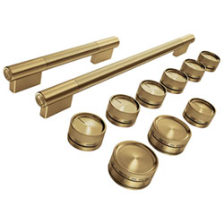 KitchenAid 11-Pieces Handle & Knob Hardware Accessory Kit for 48" Commercial-Style Dual Fuel Range (W11774734) - Brass