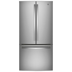 GE 33" 24.7 Cu. Ft. French Door Refrigerator with Water&Ice Dispenser (GNE25JYKFS) - Fingerprint Resistant Stainless