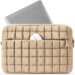 OECECA B Laptop Case Puffy Laptop Sleeve for Macbook Air 15 Inch M3, Macbook Pro 14 Inch M4 2024, Quilted Protective Bag for 15.6 Inch Dell, HP, Lenovo