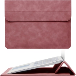 OECECA M 15 Slim Laptop Case Sleeve for Samsung Galaxy Book 15.6, Macbook Air 15.3/pro 16.2, Microsoft Surface Laptop 15.6, Leather Case \w Stand For