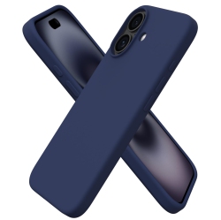ORNARTO Compatible \w Iphone 17 Case, Slim Liquid Silicone Shockproof Protective Phone Case for Iphone 17 6.3" \w Anti-Scratch Microfiber Lining-Navy