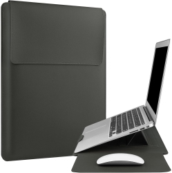 OECECA H 13.3" /13.6" Laptop Sleeve Case Leather Bag \w Stand Compatible \w Macbook Pro 14/macbook Air 13(M1 M2)/asus Vivobook 14/dell Xps 13/asus