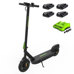 GREENWORKS 48V (2X24V) Stealth Series Electric Scooter, (4) 4.0Ah Batteries And Dual Port Charger Included