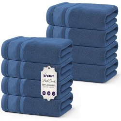 BEDDORA Luxury Bath Towels – 100% Cotton, Oversized 27X54, Extra Soft, Quick Dry & Super Absorbent, Hotel Spa Quality Bathroom Towels (Pack Of 8)