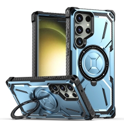 THE WAY for Samsung S25 Ultra Metal Armor Shockproof Magsafe Wireless Charging Case -Blue