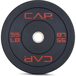CAPHAUS 2-Inch Olympic Bumper Plate, Rubber Weight Plate With Steel Hub for Weightlifting, Strength Training, 55Lb Single