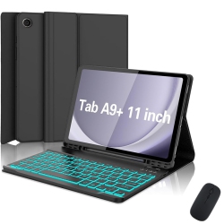 THE WAY Suitable for Samsung A9+ Plus 11-Inch Tablet Protective Case Colorful Bluetooth Keyboard Leather Case Tpu Pen Slot - Leather Case +