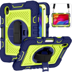 THE WAY Suitable for Ipad Mini 6 Children's Anti-Drop Protective Cover, Heavy-Duty Full-Body Shockproof Protective Cover With Rotating Bracket - Navy