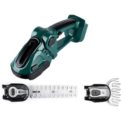 GREEN SCENIC Home Cordless Electric Hedge Trimmers Lightweight Handheld Hedge Shears Lawn Trimmers Edgers Weed Eater, Twin Blade Set - Dark