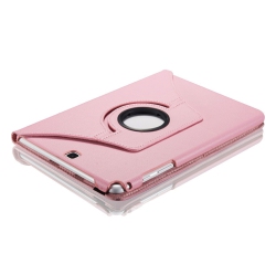 THE WAY Suitable for Samsung Tab A 8.0-Inch Protective Case T350/t355C/p350/p355 Lychee Rotating Leather Case P350 Tablet Sleep Case - In Pink