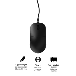 END GAME GEAR Xm2 8K V2 Wired Gaming Mouse - Lightweight 52G, Right-Handed, 26000Dpi, 8Khz Polling Rate, Dark Frost