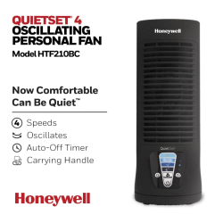 GENERIC Honeywell Htf210Bc Quietset® 13" Personal Desk/table Fan, Slim, Mini Tower, Oscillating Fan, Portable, Easy to Use Controls, Compact, 4 Speeds