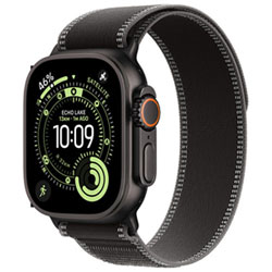 Apple Watch Ultra 3 (Gps + Cellulaire) Avec Boîtier De 49 Mm En Titane Noir Et Bracelet Sentier Noir/charbon Avec Rogers - Petit/moyen - Financement Mensuel