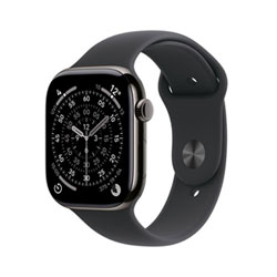 Apple Watch Series 11 (Gps + Cellulaire) Avec Boîtier De 42 Mm En Titane Ardoise Et Bracelet Sport Noir Avec Freedom Mobile - Petit/moyen - Paiement Balance Mensuel