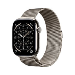 Freedom Mobile Apple Watch Series 11 (GPS + Cellular) 42mm Natural Titanium Case with Natural Milanese Loop - Medium/Large - Monthly Tab Payment