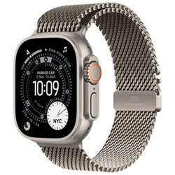 TELUS Apple Watch Ultra 3 (GPS + Cellular) 49mm Natural Titanium Case with Natural Titanium Milanese Loop - Medium - Monthly Financing
