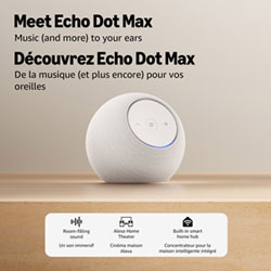 Amazon Echo Dot Max Smart Speaker with Alexa, Glacier White | Best