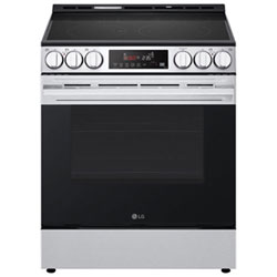 Open Box - LG 30" 6.3 Cu. Ft. Fan Convection 5-Element Slide-In Electric Air Fry Range - Black SS - Perfect Condition