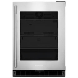 KitchenAid Undercounter 5.2 Cu. Ft. Bar Fridge (KURR324SSB) - Black Cabinet/Stainless Doors