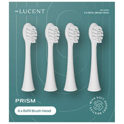 Lucent Prism Replacement Toothbrush Heads - 4 Pack - White