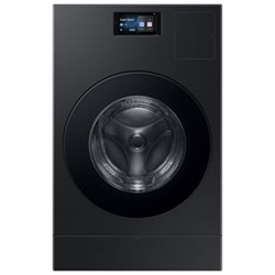 Open Box - Samsung 6.1 Cu. Ft. Vented Electric Washer & Dryer Combo (WD90F53AVBAC) - Brushed Black - Scratch & Dent