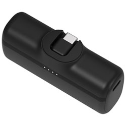 Nimble Bump 5000 mAh USB-C Power Bank with Foldable USB-C Connector - Black