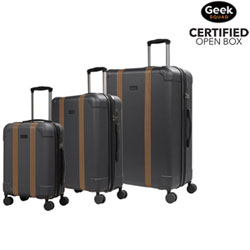 Open Box - Bugatti Windsor 3-Piece Hard Side Expandable Luggage Set - Charcoal