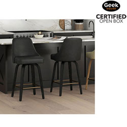 Open Box - !NSpire Oakley Contemporary Counter Height Swivel Barstool - Set of 2 - Charcoal