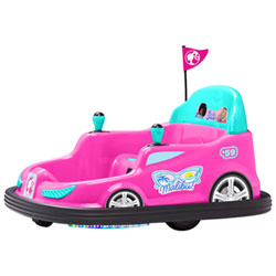 Flybar Barbie 6V Battery-Powered Bumper Ride-On Car - Pink