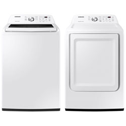 Samsung 5.2 Cu. Ft. High Efficiency Impeller Top Load Washer & 7.2 Cu. Ft. Electric Dryer - White