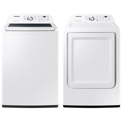 Samsung 5.0 Cu. Ft. Agitator Top Load Washer & 7.2 Cu. Ft. Electric Dryer - White