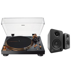 Audio Technica AT-LP120XUSB-BZ Direct Drive USB Turntable & Kanto YU 140-Watt Bookshelf Speakers