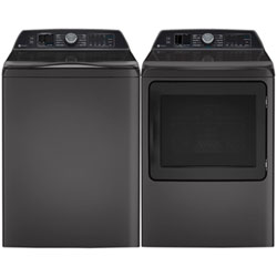 Laveuse À Chargement Par Le Haut He 6,2 Pi³ Et Sécheuse Électrique À Vapeur 7,4 Pi³ De Profile De Ge - Gris Diamant