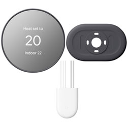 Google Nest Wi-Fi Smart Thermostat with Trim Kit & Power Connector - Charcoal