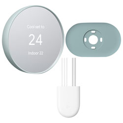 Google Nest Wi-Fi Smart Thermostat with Trim Kit & Power Connector - Fog/Deep Fog
