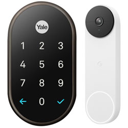 Google Wire-free Home Security Bundle - Google Nest x Yale Smart Lock & Wire-free Video Doorbell